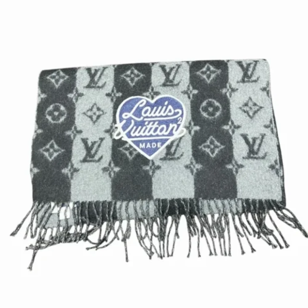 Louis Vuitton Vintage Pre-owned Cashmere scarves Gray Dames