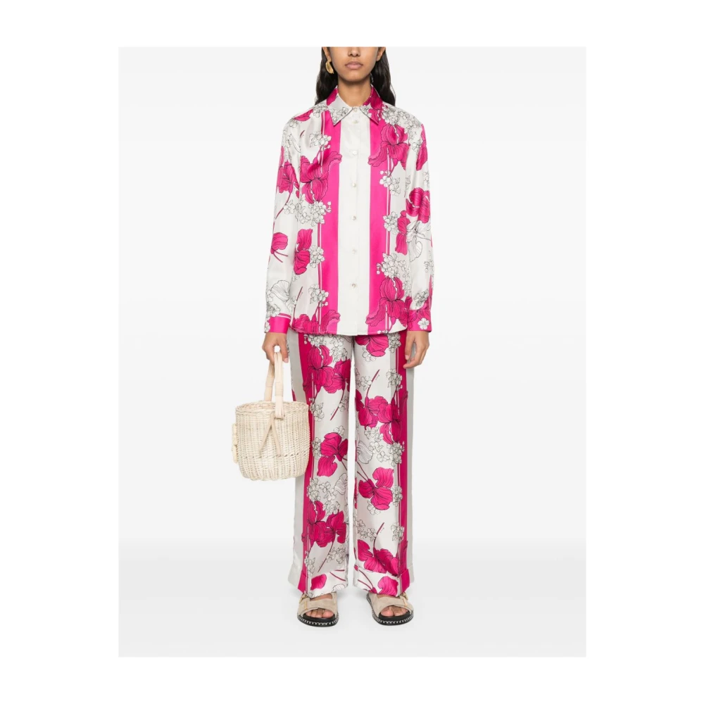 P.a.r.o.s.h. Bloemenprint Fuchsia Shirt Multicolor Dames
