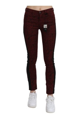 pantalon-slim-fit-imprime-bordeaux