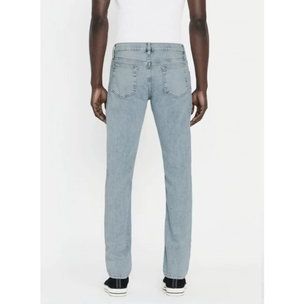 Frame Slim Straight Denim Jeans in Blauw Blue Heren