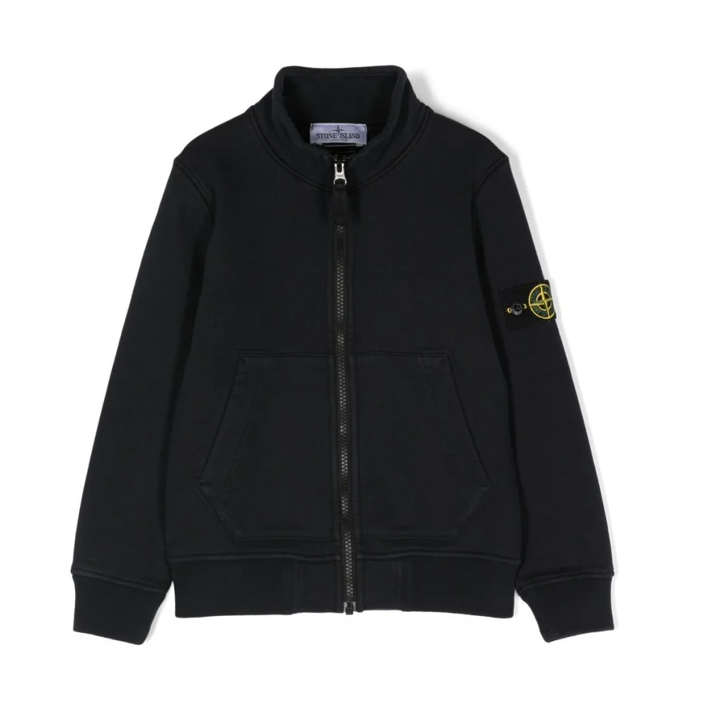 Stone Island Zip Cardigan Tröja för Män Blue, Flicka