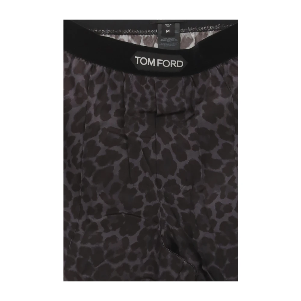 Tom Ford Reflecterend Luipaardprint Shirt Black Heren