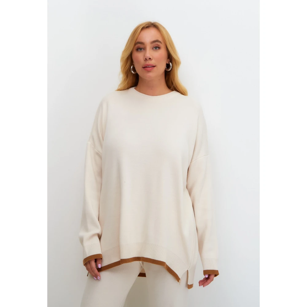 Cesare Gaspari Oversized Jogger set Beige Dames