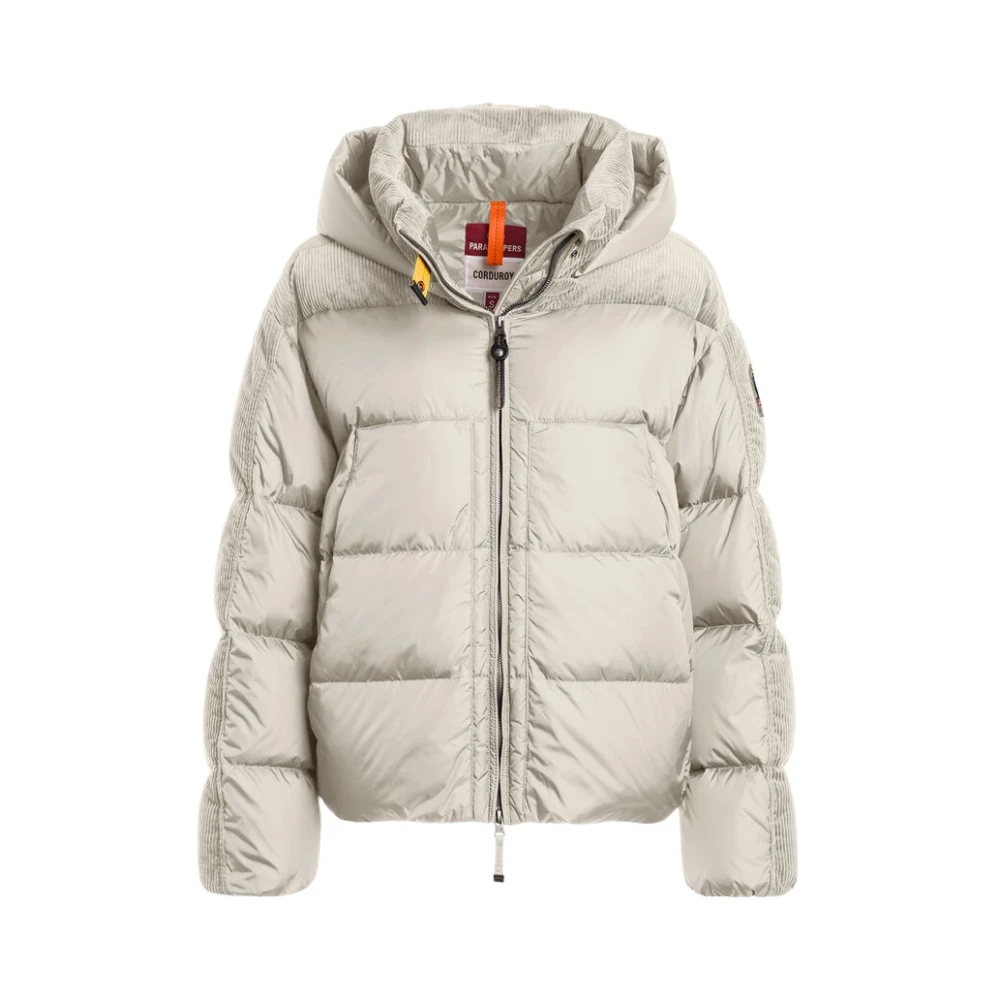 Parajumpers Women's Beige Down Jackets, M, Mirror Hooded Down Jacket