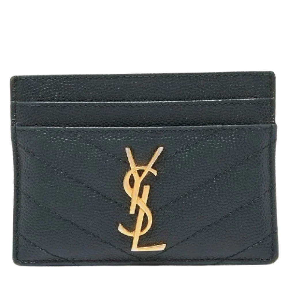Yves Saint Laurent Vintage Pre-owned Leather wallets Green Dames