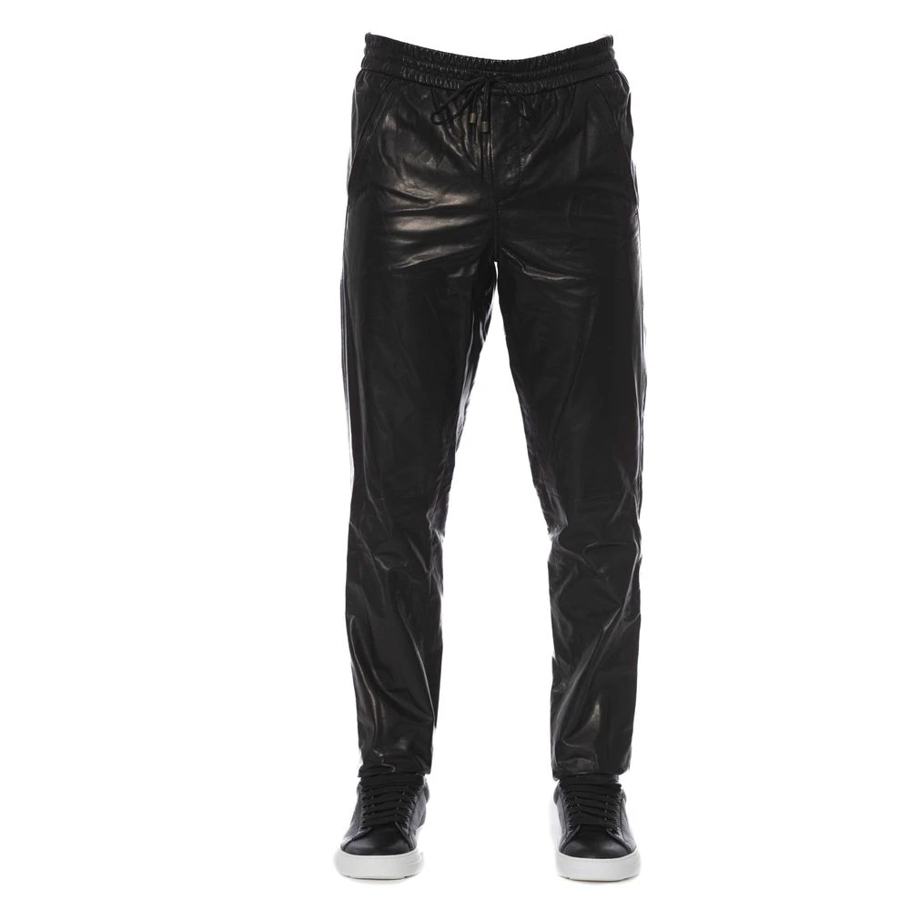 Trussardi Black Lamb Leather Men Pant - IT46 | S - Image 2