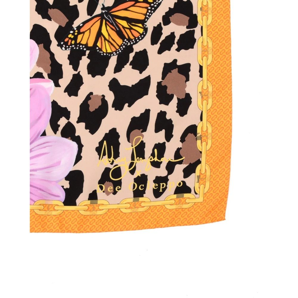 Dee Ocleppo Luipaard Zijden Sjaal Pop Art Multicolor Dames