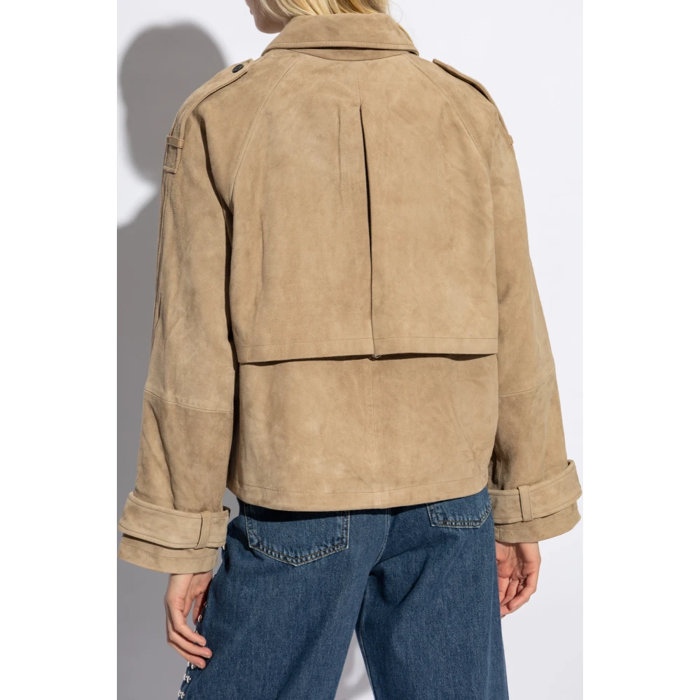 AllSaints Suède jas Reya Beige Dames