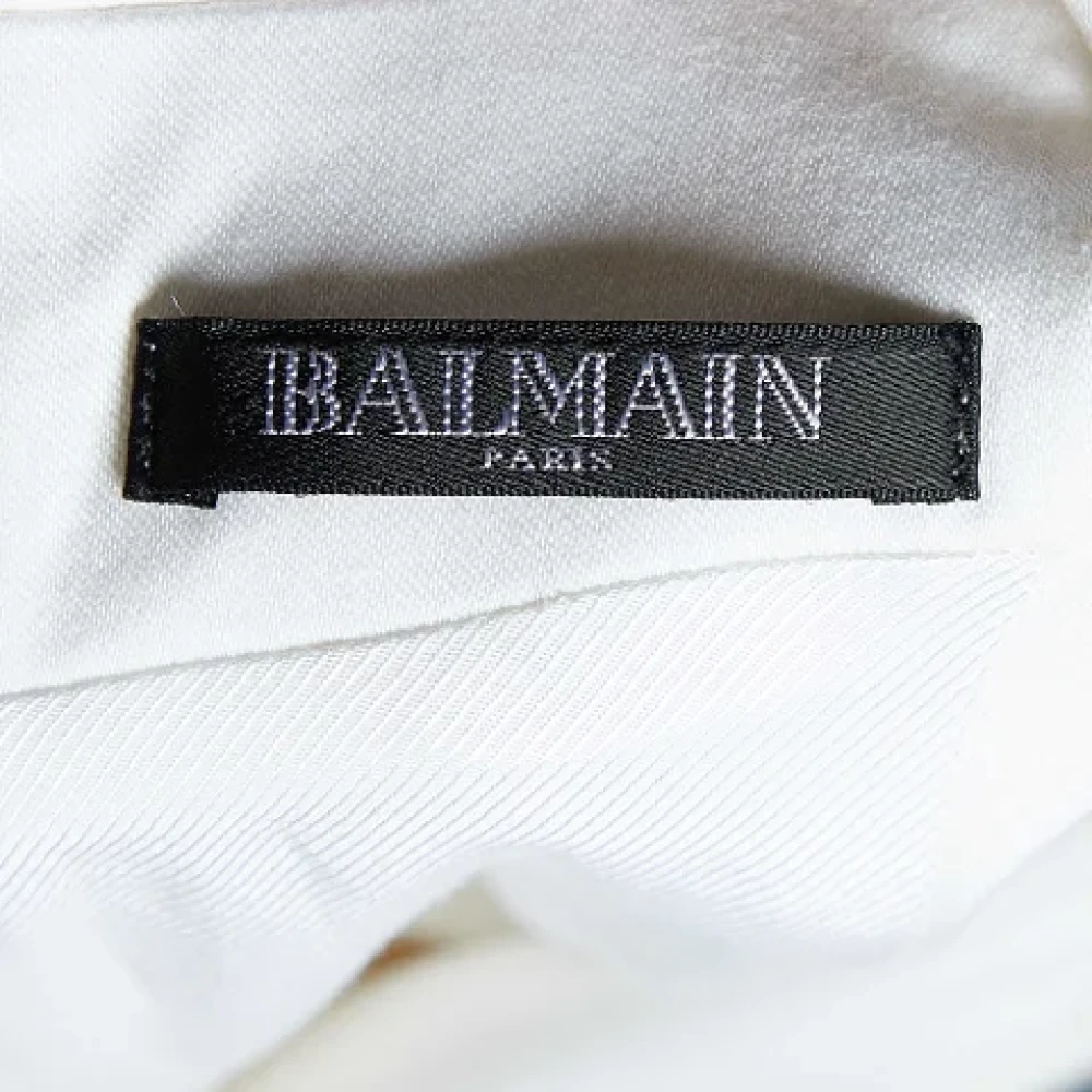 Balmain Pre-owned Cotton dresses White Dames