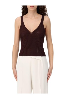 brown-ribbed-knit-v-neck-top