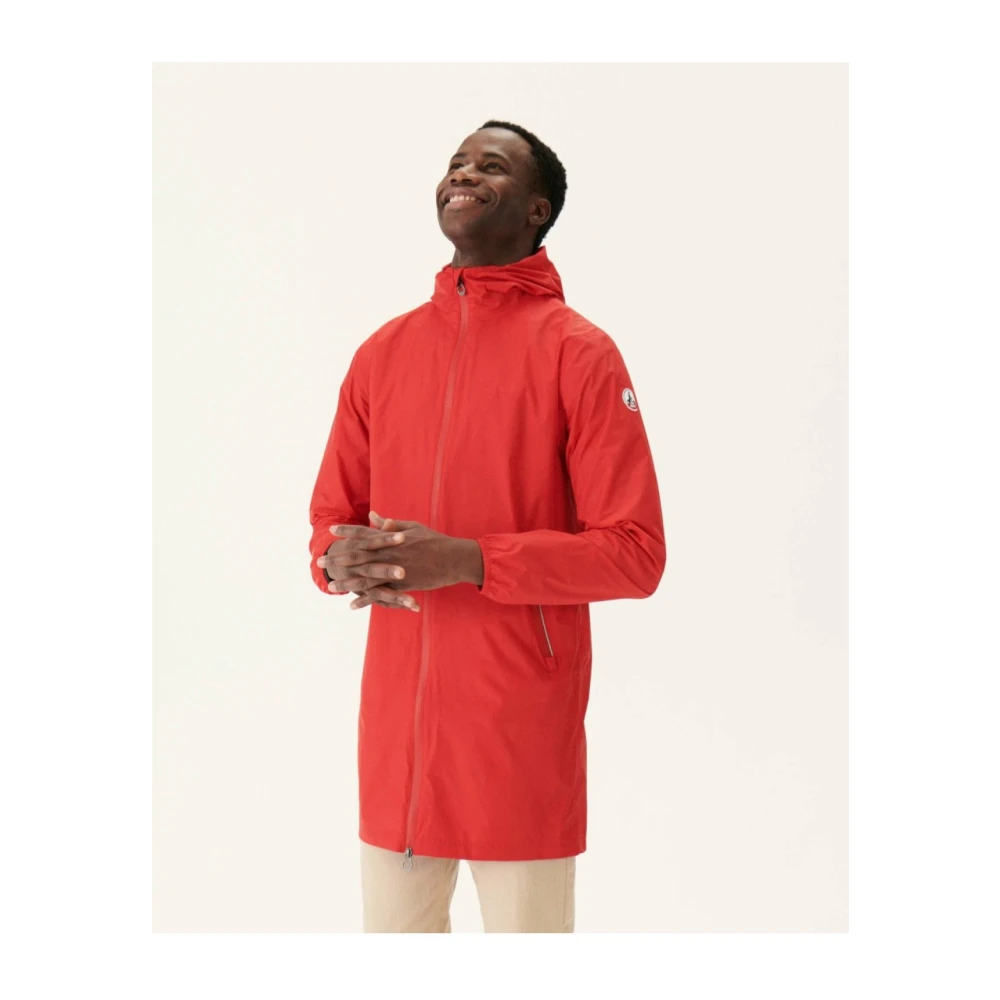Jott Opvouwbare Lange Regenjas Reflecterend Rood Orange Heren