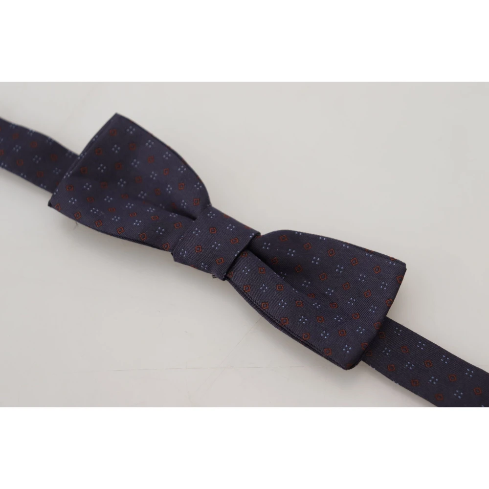 Dolce & Gabbana Luxe Blauwe Zijden Strik Blue Heren