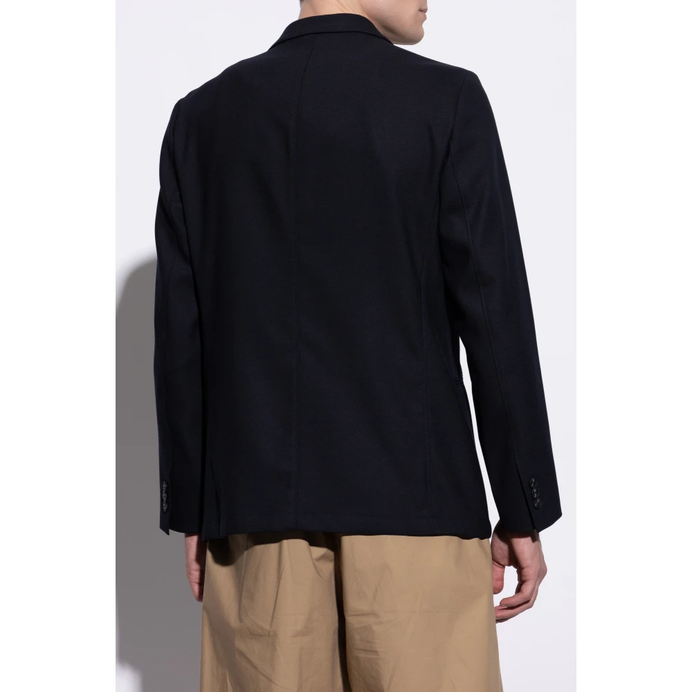 Emporio Armani Blazer met open revers Blue Heren