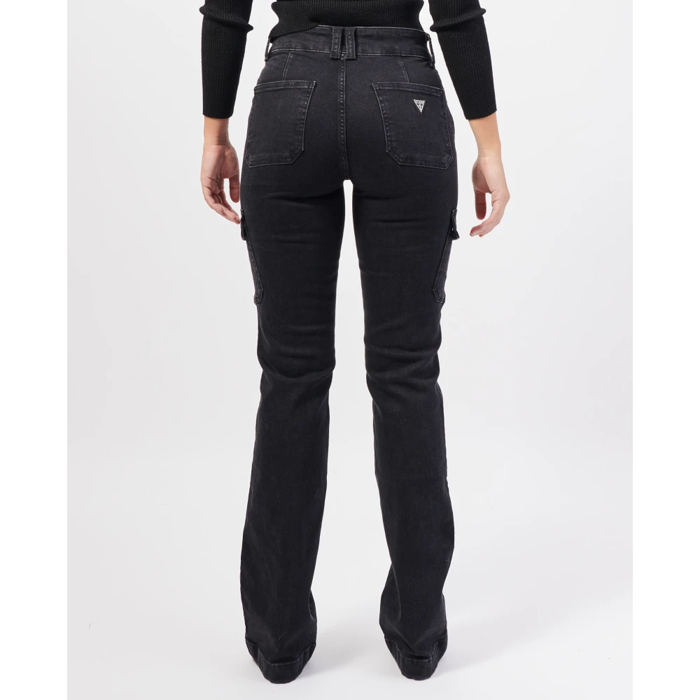 Guess Zwarte Cargo Bootcut Jeans Black Dames