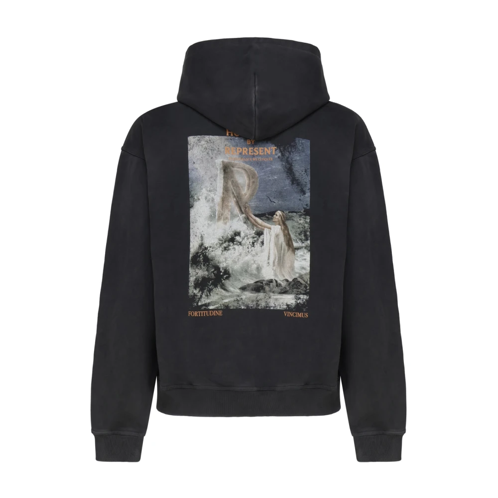 Represent Aged Black Zip Hoodie Black Heren
