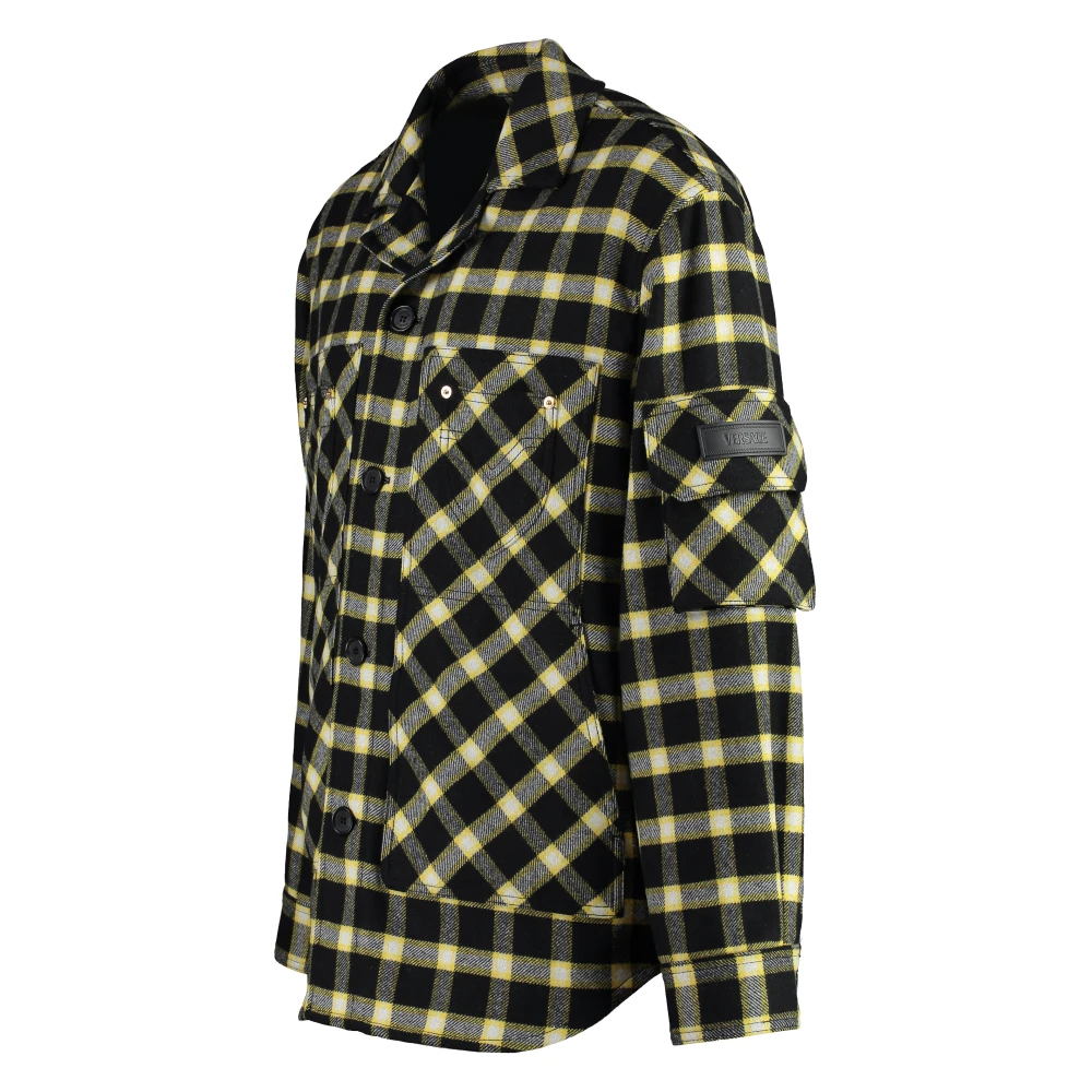 Versace Wollen Overshirt met Zakken Black Heren