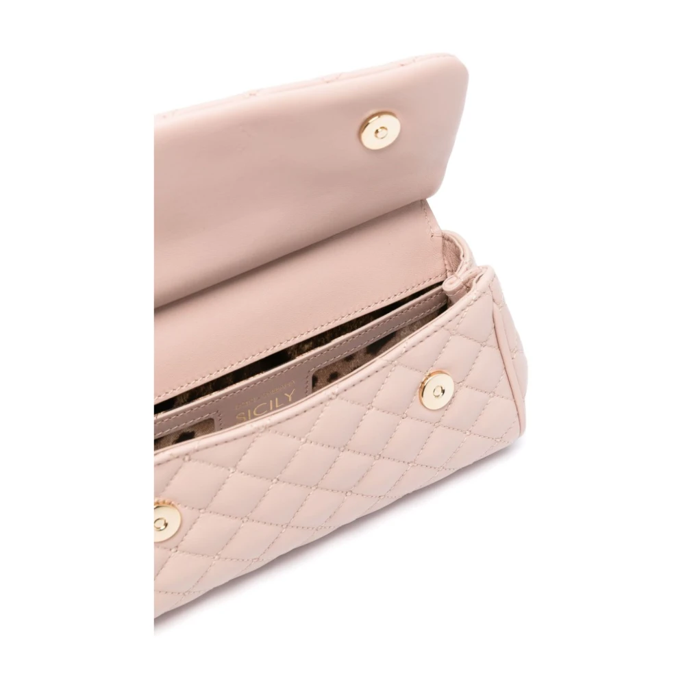 Dolce & Gabbana Sicily Leren Handtas Powder Pink Dames