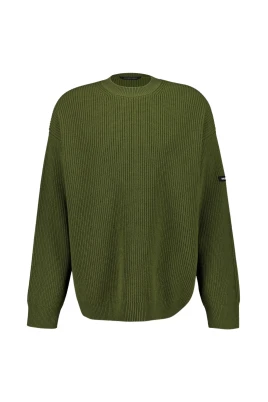 Lyxig Khaki Grön Ulltröja