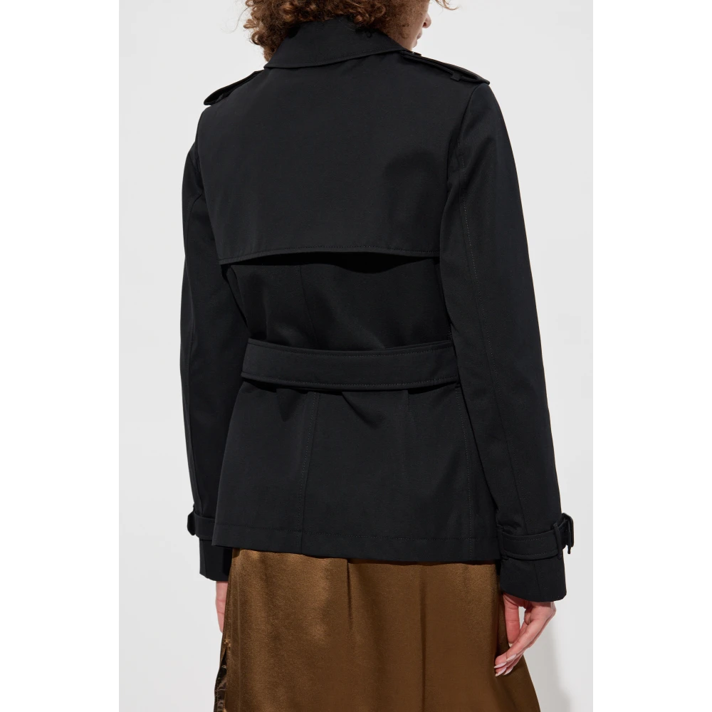 Burberry Korte trenchcoat met riem Black Dames