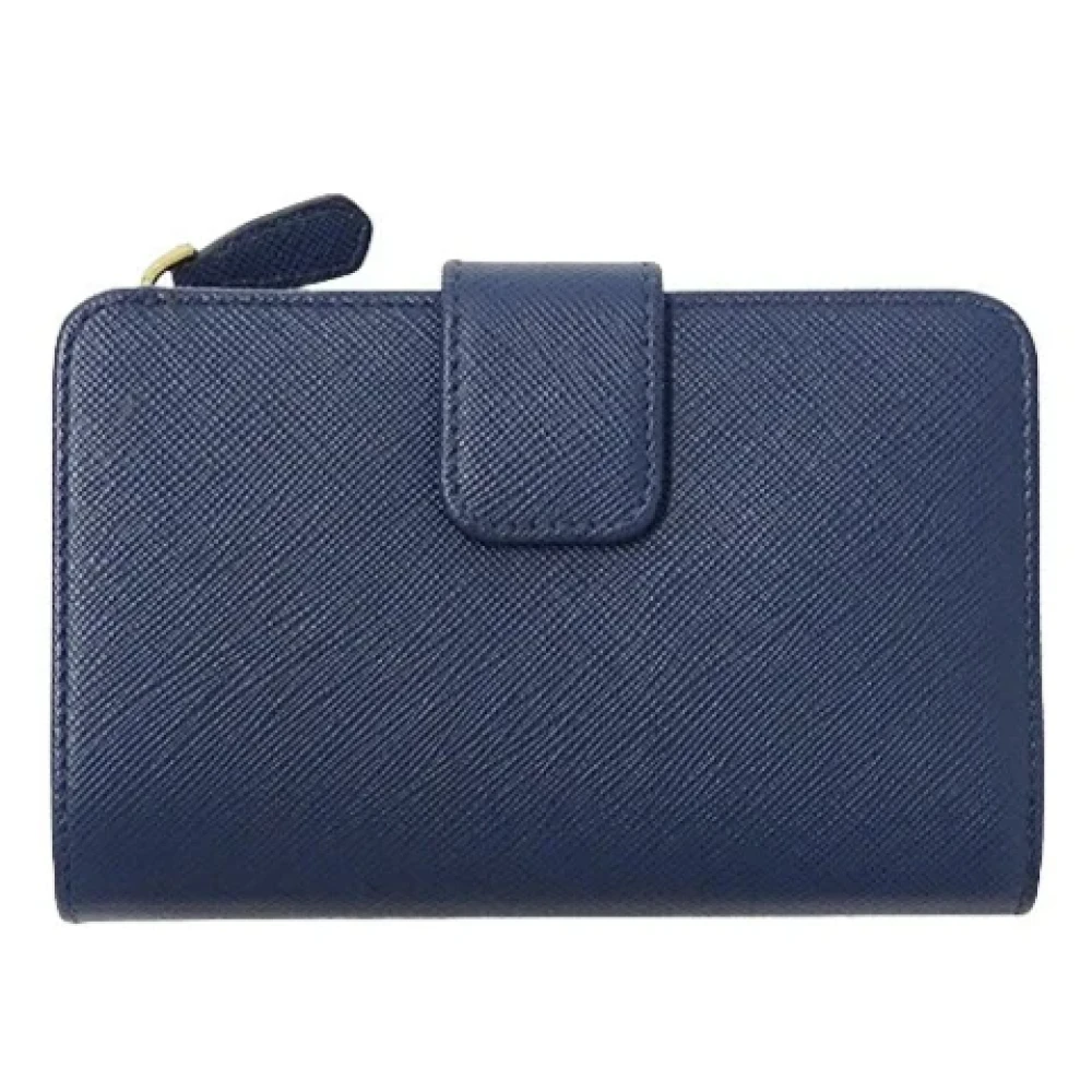 Prada Vintage Pre-owned Leather wallets Blue Unisex
