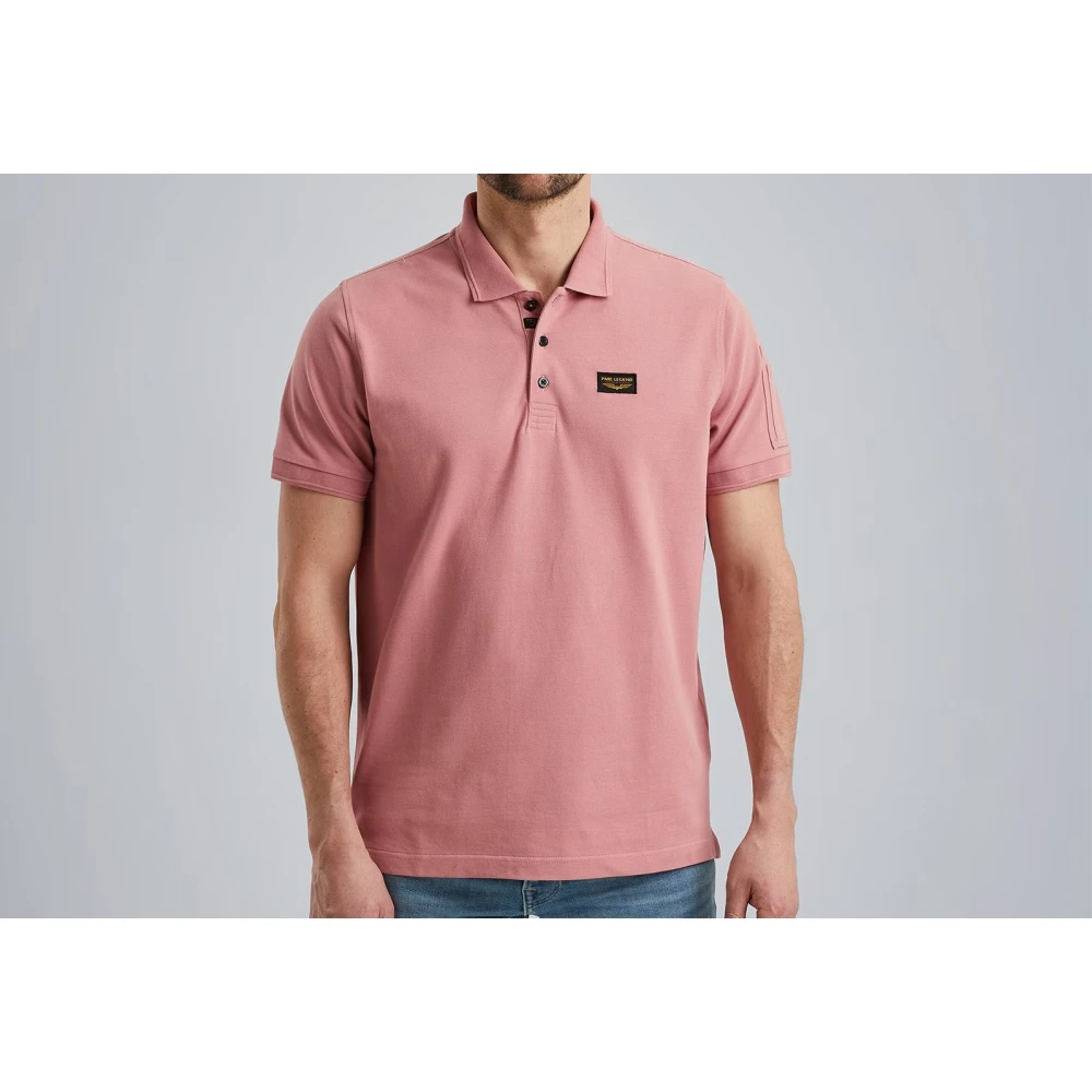 PME Legend Cargo Mouw Polo Shirt Pink Heren