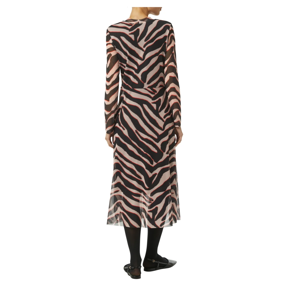 comma Jurk met lange mouwen en opstaande kraag Multicolor Dames
