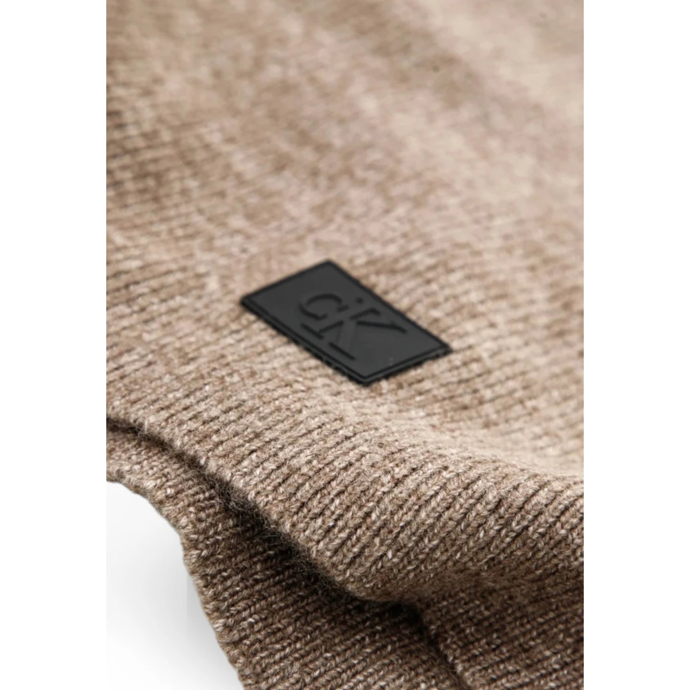 Calvin Klein Jeans Gestreepte Wintersjaal Brown Heren