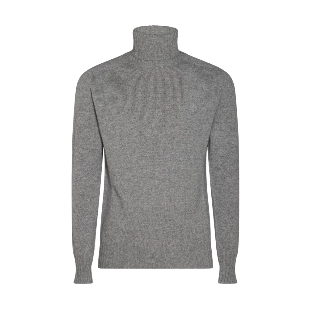 Malo Grijze wollen knitwear met hoge kraag Gray Heren