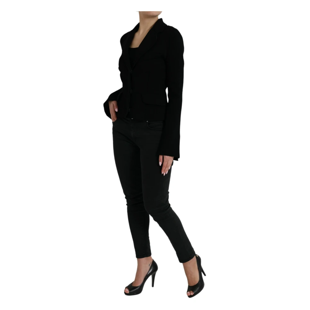 Dolce & Gabbana Elegante Zwarte Designer Blazer Vrouwen Black Dames