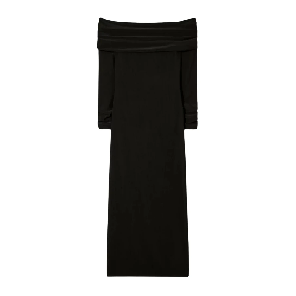 TORY BURCH Zwarte Elegante Open Schouder Jurk Black Dames