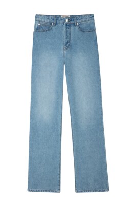 light-blue-flared-jeans-with-visible-back-stitching-and-metal-straps