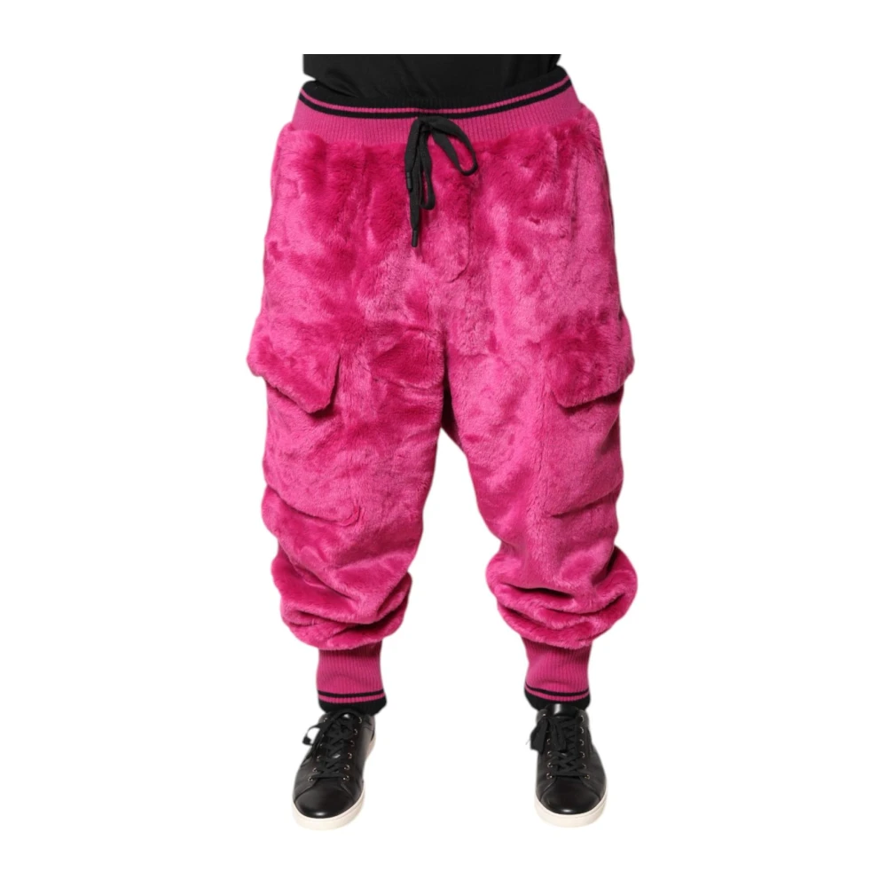 Dolce & Gabbana Men's Pink Luxurious Cargo Jogging Sweatpants