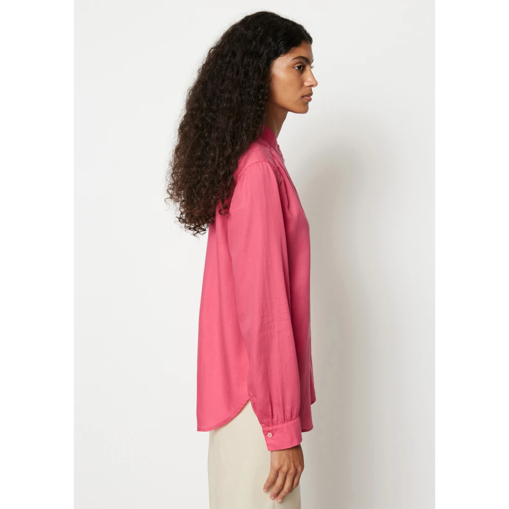Marc O'Polo Blouse met opstaande kraag relaxed Pink Dames