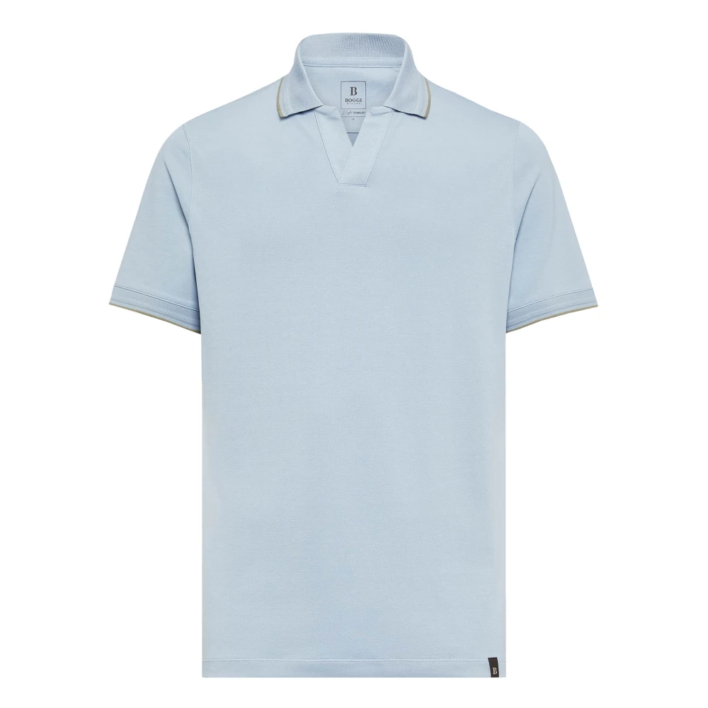Boggi Milano High-Performance Piqué Poloshirt Blue Heren