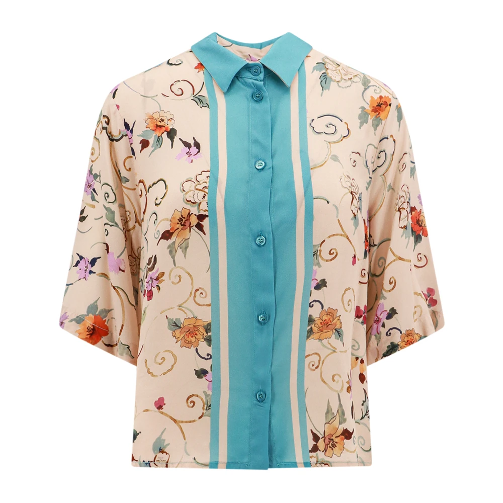 Semicouture Viscose shirt met bloemenprint Beige Dames