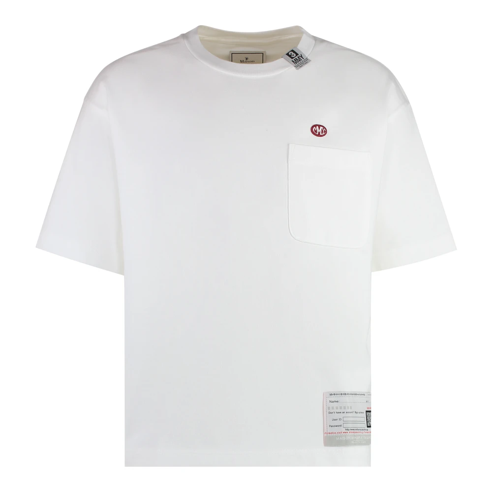 Mihara Yasuhiro Katoenen Crew-neck T-shirt met Logo Print White Heren