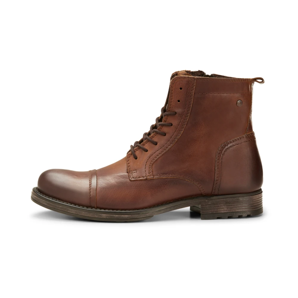 Jack & Jones JFW ORCA Botas/Botas de tobillo de cuero de los Hombres Cognac  Mid Botas