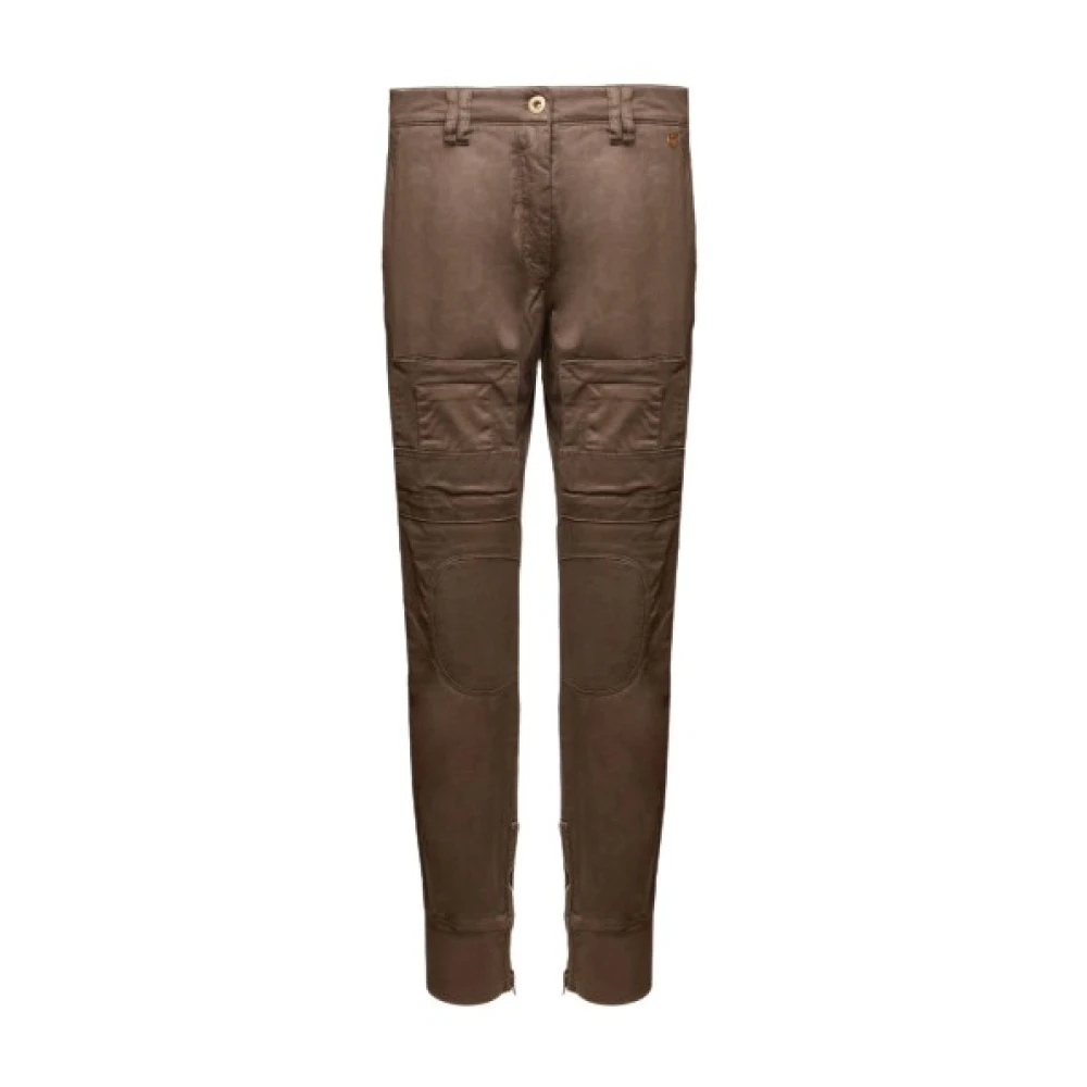 Aeronautica Militare Brown Slim-Fit Trousers - Female - Slim-Fit Trousers - Xs - Trousers