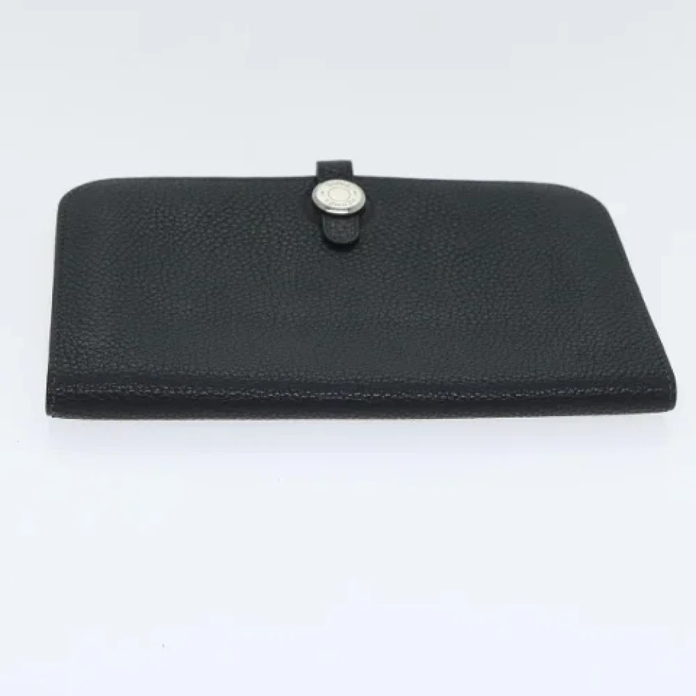 Hermès Vintage Pre-owned Leather wallets Black Dames