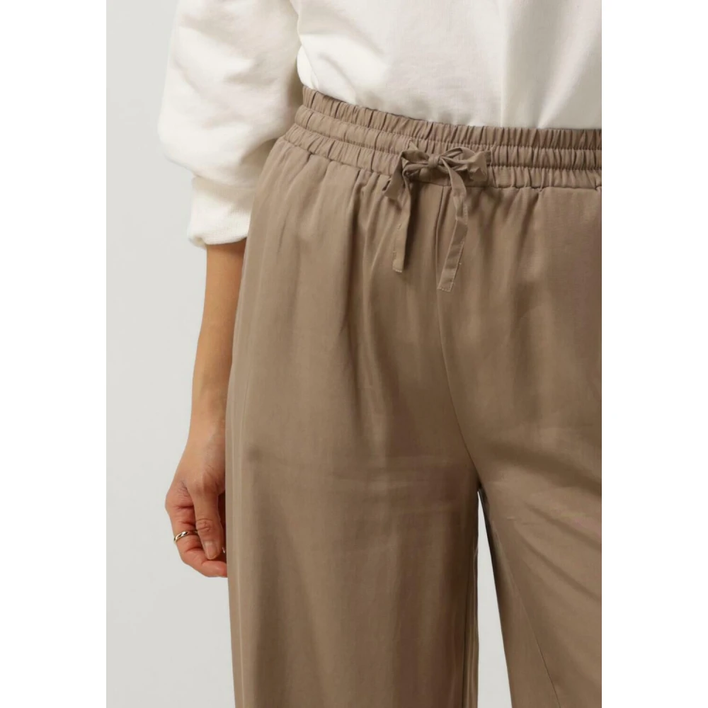 Object Beige Wijde Broek Talula Beige Dames