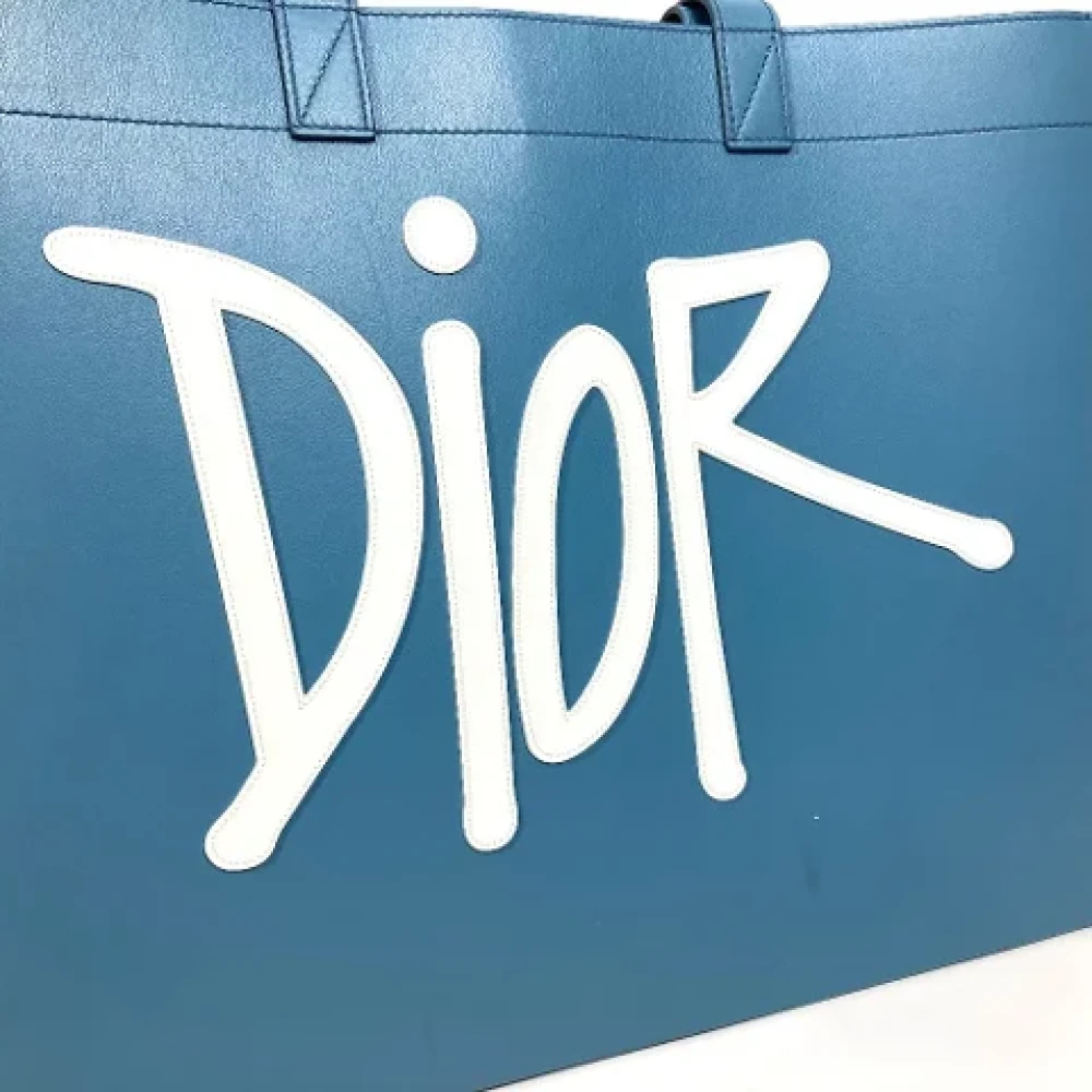 Dior Vintage Pre-owned Leather dior-bags Blue Dames