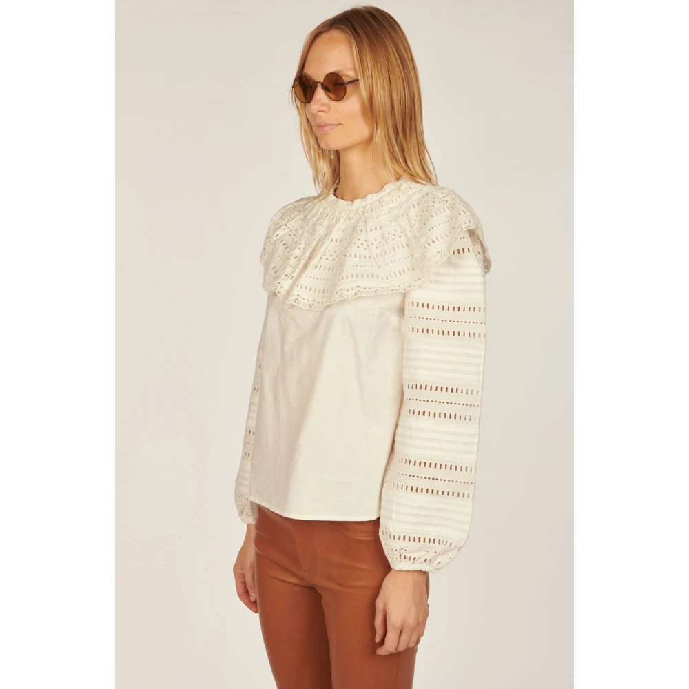 Sea NY Ivory Broderie Anglais Shirt Beige Dames