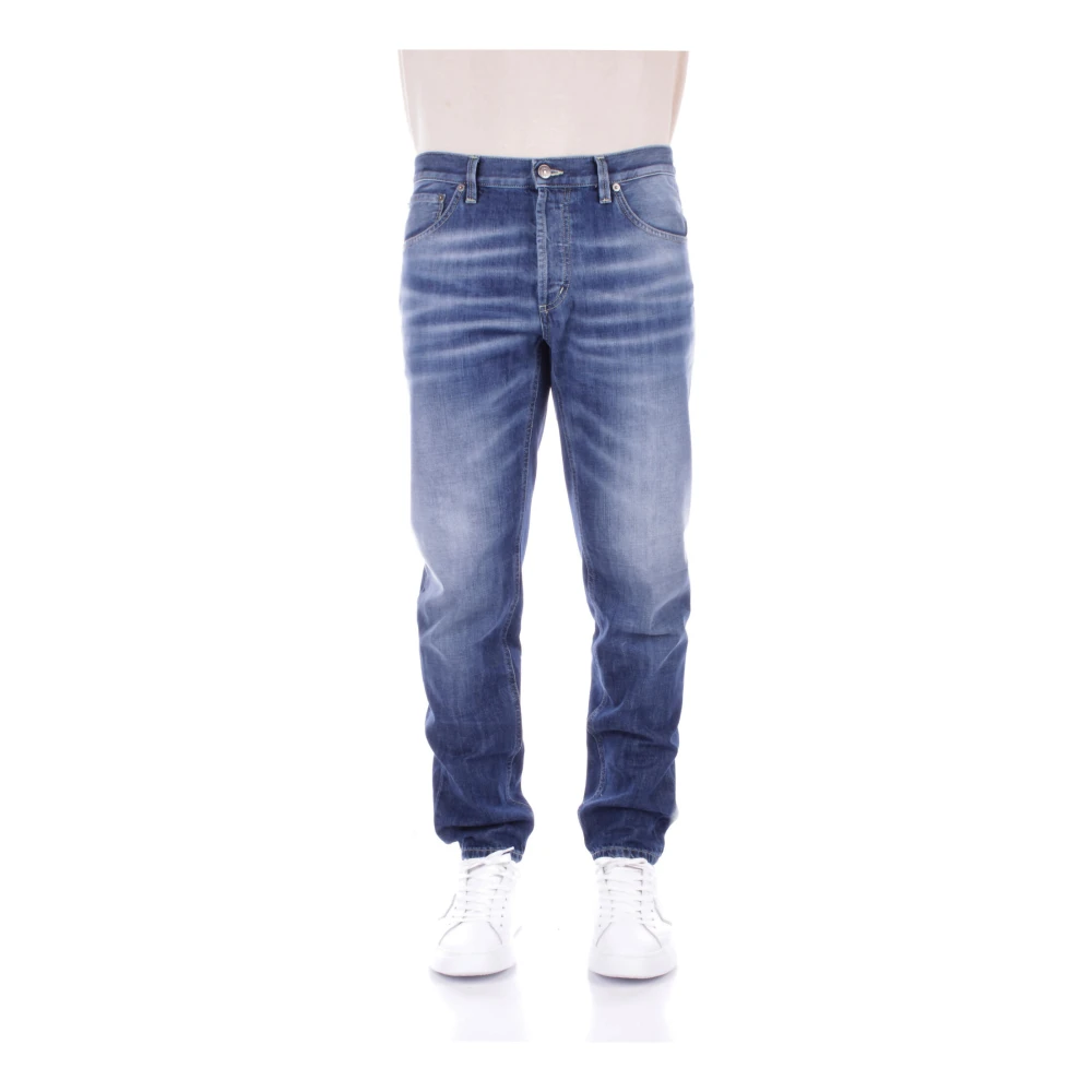 Dondup Italiaanse Jeans met Logo Details Blue Heren