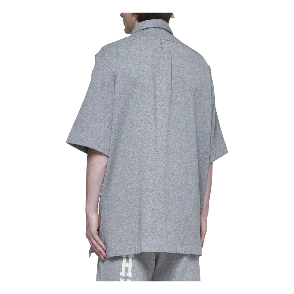Givenchy Lichtgrijs Gemêleerd Katoenen Jersey T-shirt met Halve Mouwen Gray Heren