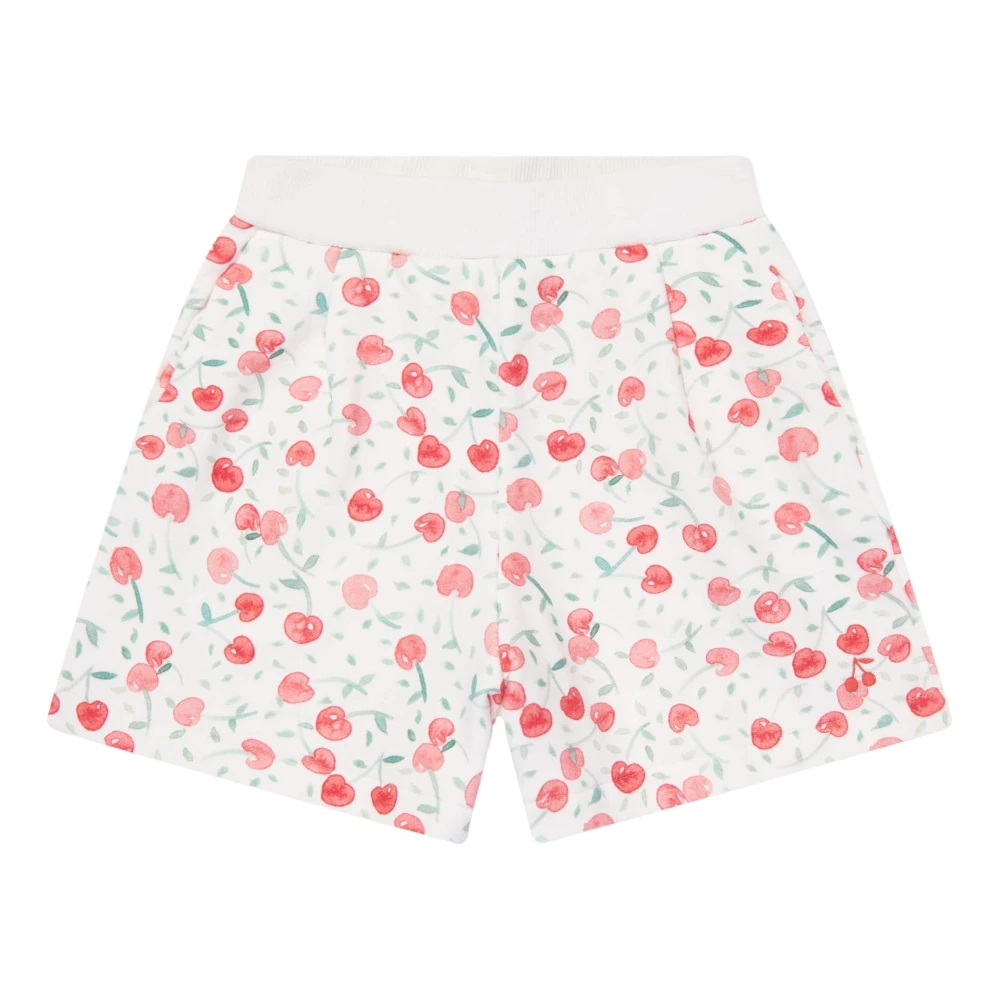 Bonpoint Girls Multicolor Shorts, 4 Y, Cherry Patterned White Shorts