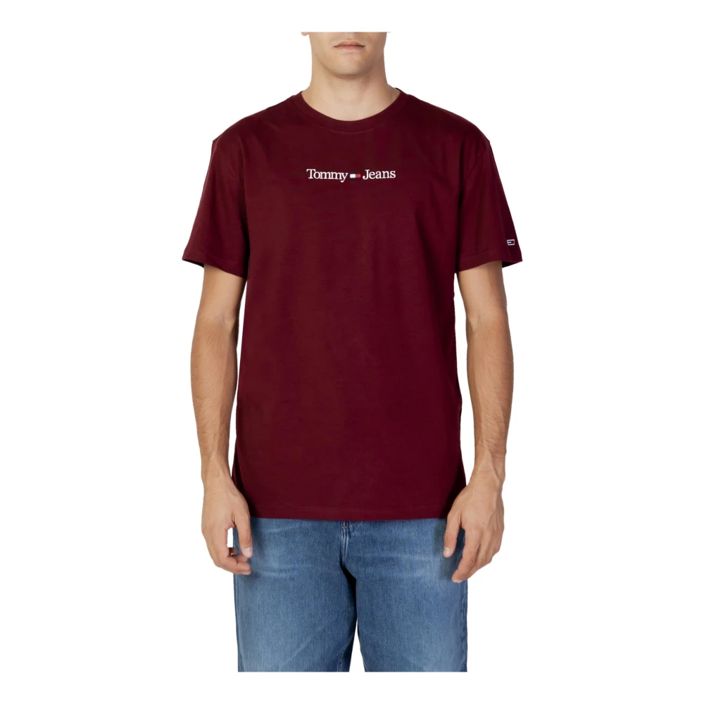 Tommy Jeans Bordeaux Print T-shirt för Män Red, Herr