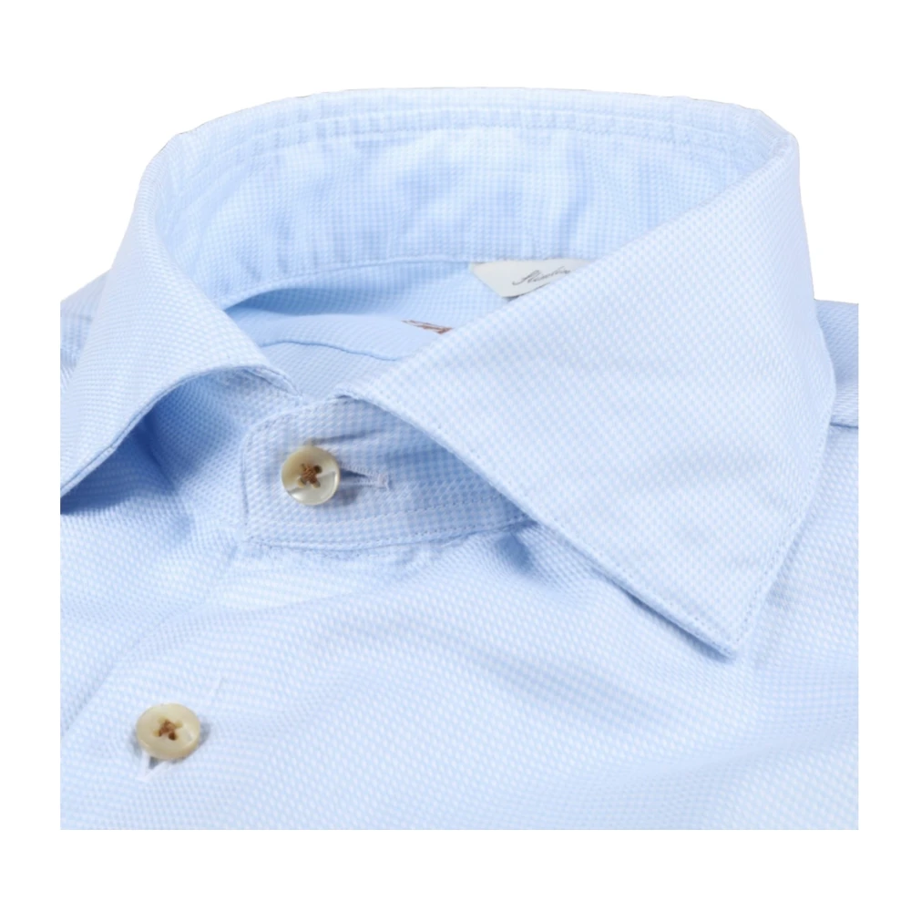 Stenströms Blauw Overhemd Slim Fit Houndstooth Blue Heren