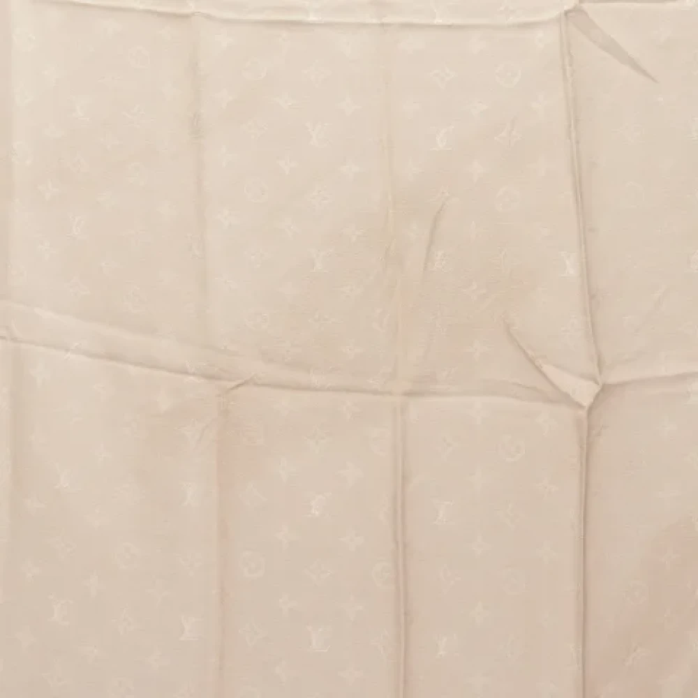 Louis Vuitton Vintage Pre-owned Silk scarves Beige Dames