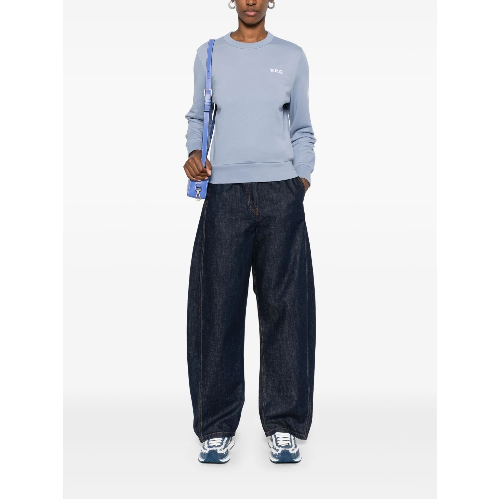 A.p.c. Flocked Sweatshirt Blue Dames