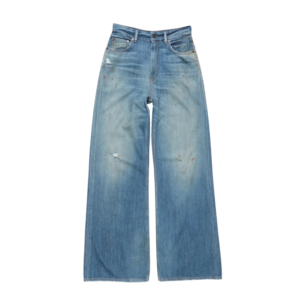 Acne Studios Women's Blue Wide Jeans, W27, Jeans